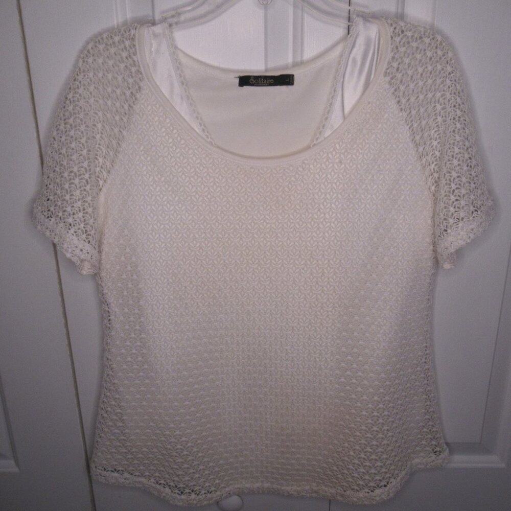 Solitaire By Ravi Khosla White lace blouse